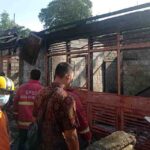 Bangunan rumah semi permanen di Denpasar yang terbakar.