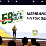 Presiden Joko Widodo menghadiri acara Puncak Peringatan Hari Ulang Tahun (HUT) ke-58 Partai Golkar yang digelar di Jakarta International Expo, Kemayoran, Jakarta, pada Jumat, 21 Oktober 2022.