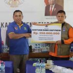 Bupati Jembrana I Nengah Tamba menerima bantuan penanganan darurat bencana alam dari Badan Nasional Penanggulangan Bencana (BNPB). Bantuan dana sebesar Rp250 juta serta Rp100 juta berupa logistik diserahkan langsung Direktur Dukungan Infrastruktur Darurat BNPB Zaenal Arifin kepada Bupati Jembrana I Nengah Tamba bertempat di rumah jabatan Bupati, Rabu (19/10).