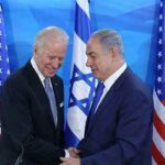 Benjamin Netanyahu bersama Joe Biden.