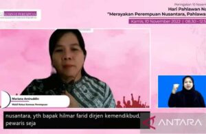 Wakil Ketua Komnas Perempuan Mariana Amiruddin dalam webinar Peringatan Hari Pahlawan Nasional 2022.