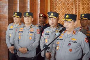 Wakapolri Komjen Pol. Gatot Eddy Pramono memberikan keterangan usai membuka latihan pra-Operasi Puri Agung 2022 untuk pengamanan KTT G20.