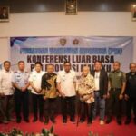 Gubernur Maluku, Murad Ismail, Ketum PWI pusat Attal S. Depari, Plt. PWI Maluku Petrus Oratmangun, dan sejumlah pejabat daerah.