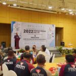 Kepala Pelaksana BPBD Provinsi Bali I Made Rentin saat membacakan sambutan Gubernur Bali dalam Pembukaan Festival Nasional Relawan Kesehatan dan Public Safety Center 119 di Denpasar, Selasa (6/12/2022).