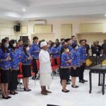 Suasana Pelantikan ASN yang digelar pada Rabu (1/3) di Ruang Rapat Lt II Jimbarwana, Jembrana Bali. (Foto: M-011)