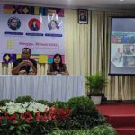 Para pembicara dalam seminar 'Manajemen Pengelolaan Limbah Medis di Fasilitas Kesehatan' yang digelar oleh Ikatan Apoteker Indonesia IAI) Cabang Karangasem, Minggu (25/6/2023)