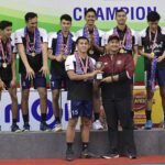 Menpora RI Dito Ariotedjo menutup gelaran bergengsi South East Asian VLeague 2023, di GOR Padepokan Jendral Polisi Kunarto, Sentul, Bogor, Minggu (23/7/2023) malam.(foto: kemenpora.go.id/bagus)