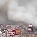 Kebakaran di TPA Sarimukti, Cipatat, Kabupaten Bandung Barat. (Foto: Metro TV)