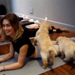 Warga Paris Gabungkan Yoga dengan Pelukan Anak Anjing untuk Relaksasi