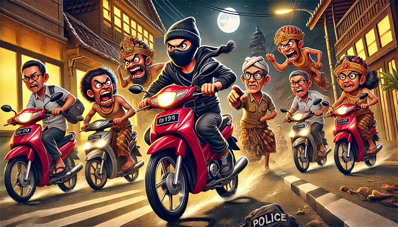 ilustrasi maling motor